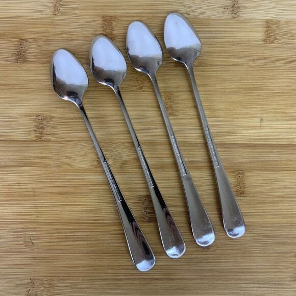International Silver Gran Royal 4 Iced Tea Spoons Stainless Steel Flatware - Picture 2 of 4